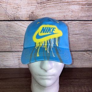 NWT Nike  Adjstable Hat Paint Drip Yellow & Blue Childs